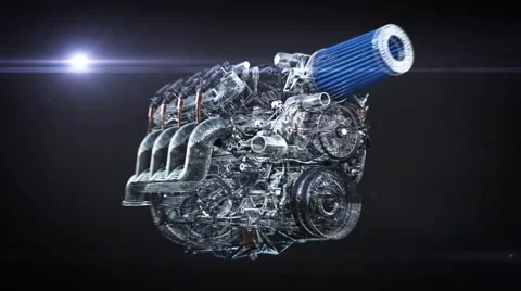 Car Engine Assembling-disassembling Animation Loop Stock Footage 55443038
