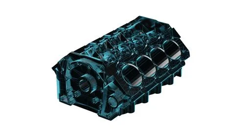 Car engine block, 3D render Stock Illustration