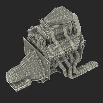 Car Engine with Blower ~ 3D Model #90899306 | Pond5