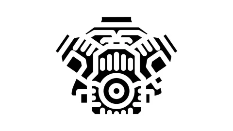 Car engine car mechanic glyph icon animation Stock Footage 326743136