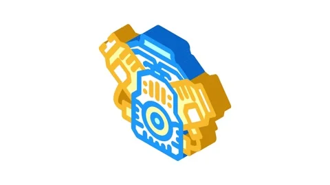 Car engine car mechanic isometric icon animation Stock Footage 327290309