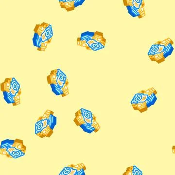 Car engine car mechanic isometric icon seamless pattern Illustrazione stock
