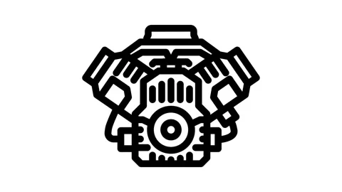 Car engine car mechanic line icon animation Stock Footage 326760590