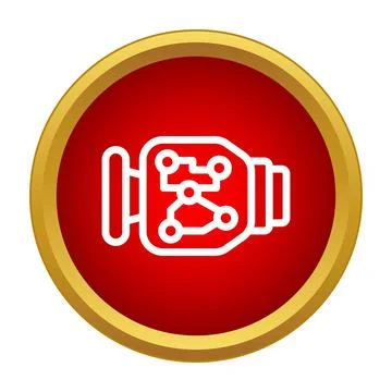 Car engine check warning light symbol icon Stock Illustration