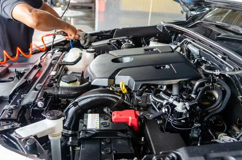 Car engine cleaner Fotos Stock