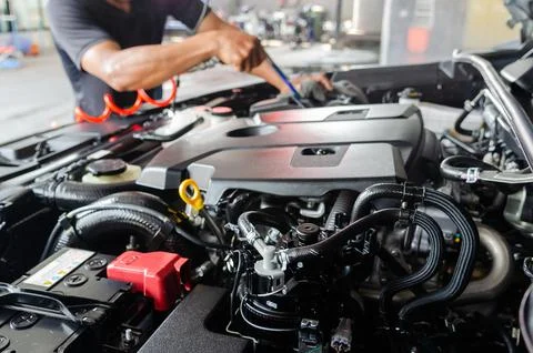 Car engine cleaner Stock Photos