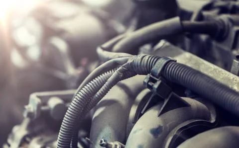 Car engine close up Stock Photos