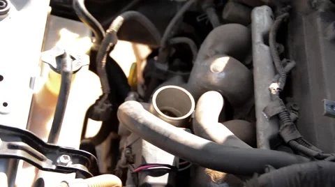 Car engine, closeup look Stock Footage 49660197