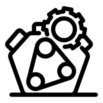 Car engine cogwheel and timing belt ensuring smooth operation Stock Illustration