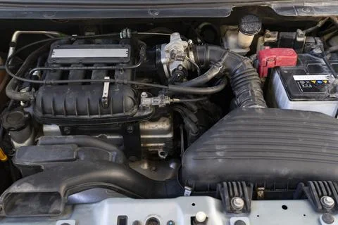 Car Engine Compartment Close Up Foto stock