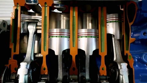 Car engine cut-through view Stock Footage 189715948
