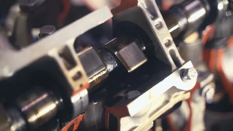 Car Engine Cutaway Showing Internal Combustion Components Close Up Stock Footage 341389491