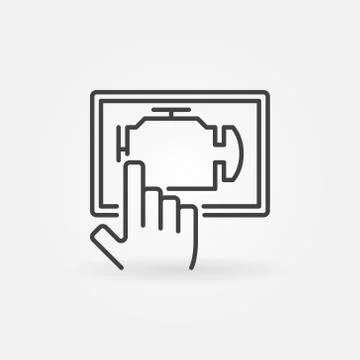 Car engine diagnostics via tablet Illustrazione stock