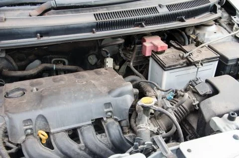 Car engine dirty Stock Photos