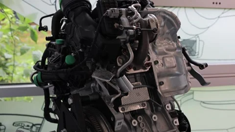 Car engine disassembled clutch and gears Stock Footage 286043227