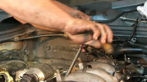 Car Engine Dismantling. Time Lapse 库存影片 22420919