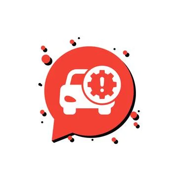 Car engine error icon, vector Stock Illustration
