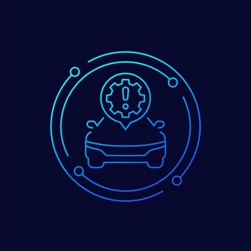 Car engine error line vector icon Stock Illustration