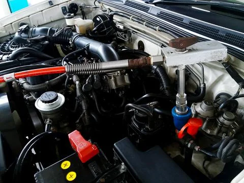 Car engine fill LPG or Liquid Petroleum Gas, NGV or Natural Gas for Vehicles Stock Photos