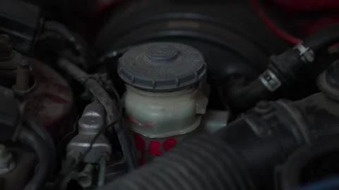 Car Engine Fluid Reservoir Inspection Stock Footage 345567593