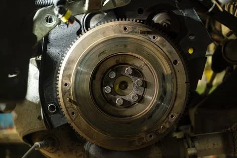 Car engine flywheel Fotos de archivo