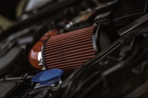 Car engine with high performance air filter Foto stock
