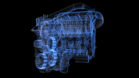 Car Engine Hologram Video stock 118586304