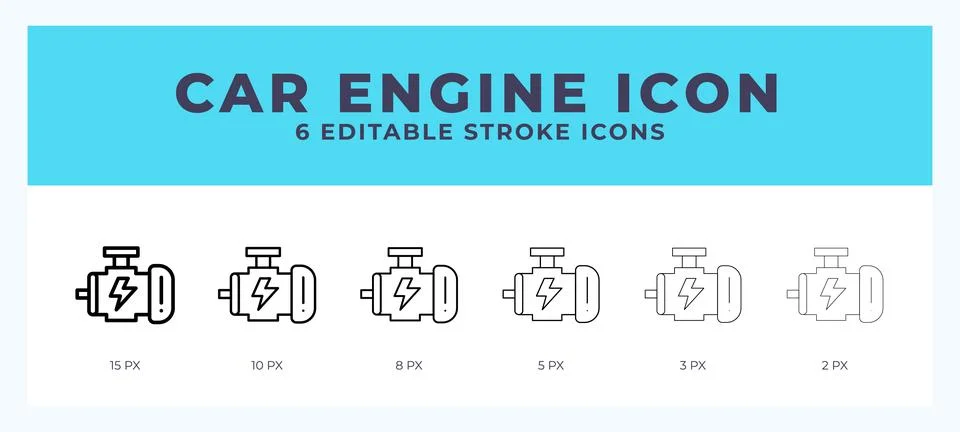 Car engine icon. Editable stroke line icon vector illustration. イラスト素材
