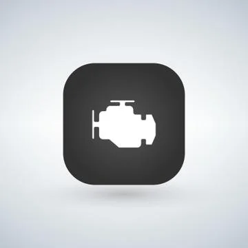 Car engine icon isolated on app button. Trendy Simple vector symbol for web s Illustrazione stock