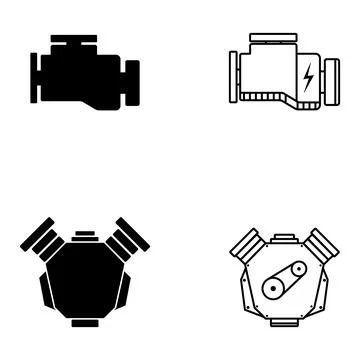 Car engine icon set vector Stock Illustration