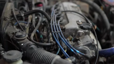 Car Engine Inspection Close-Up Stock Footage 345571679