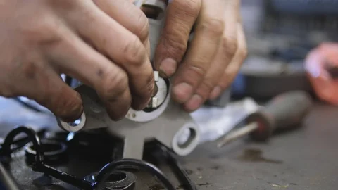 Car engine maintenance. Replacing the gasket distributor. Stock Footage 106679434