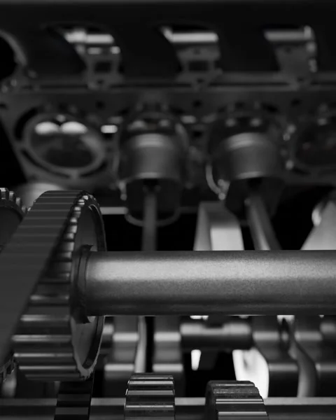 Car engine mechanism on black background Stock Footage 277104718
