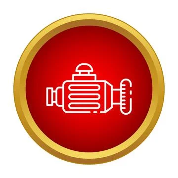 Car engine motor power button icon symbol Stock Illustration