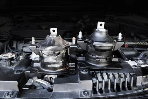 Car engine mount comparison , rubber engine mount Stock Photos