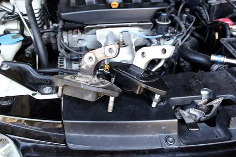 Car engine mount replacement, Engine mounting insulator for Auto repair Stock Photos