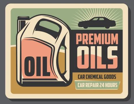 Car engine oil canister, vector Illustrazione stock