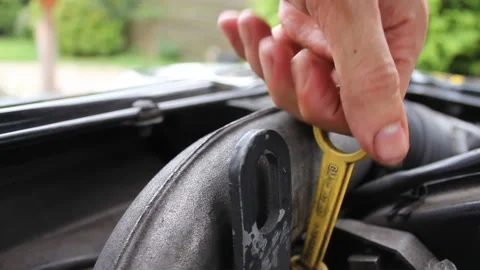 Car engine oil check Stock Footage 131319364