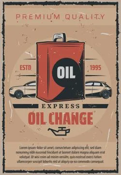 Car engine oils change express auto service poster Illustrazione stock