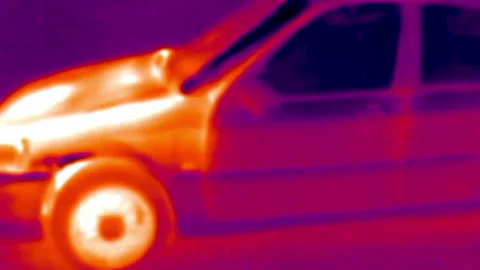 Car engine overheating close up, thermal vision diagnostic Stock-Footage 224158918