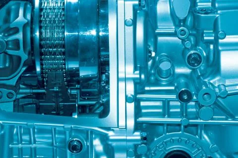 Car engine part macro shot Foto stock