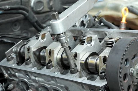 Car engine Stockfoto's