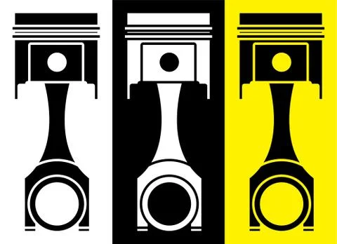 Car engine piston. Engine operation, oil change, car service inspection Stock Illustration