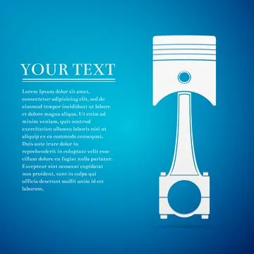 Car engine piston flat icon on blue background. Vector Illustration イラスト素材