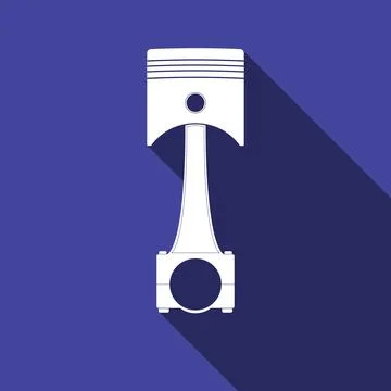 Car engine piston icon with long shadow. 스톡 일러스트