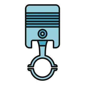 Car engine piston outline line art drawing Stock Illustration