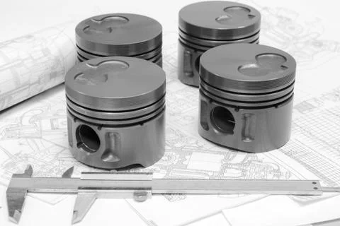 Car engine pistons Stock Photos