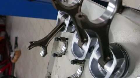 Car engine pistons on the table 1 Stock Footage 150266708