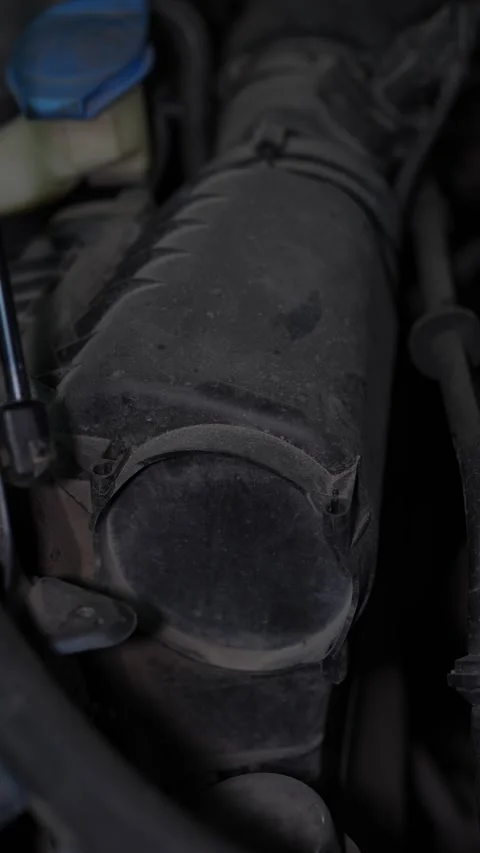 Car engine plastic air filter housing box under engine bay. Stock Footage 344595999