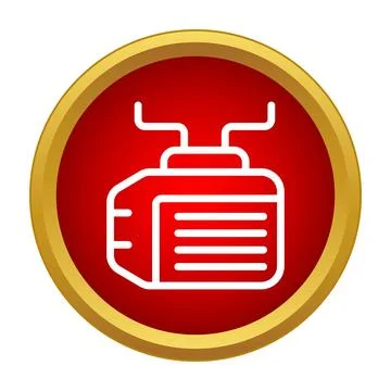 Car engine power steering pump icon in red circle Stock Illustration